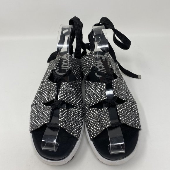 Circus Sam Edelman Riley Sandal Women's 9M Strappy Laced Platform Black Contrast - Picture 7 of 14